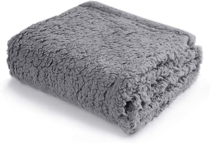 Pet Blankets for Couch Sofa Bed Dog Blankets Reversible Cat Blanket Soft Furniture Protector Cover for Small Medium Large Dogs Cats, Grey, 31 x 39 inches