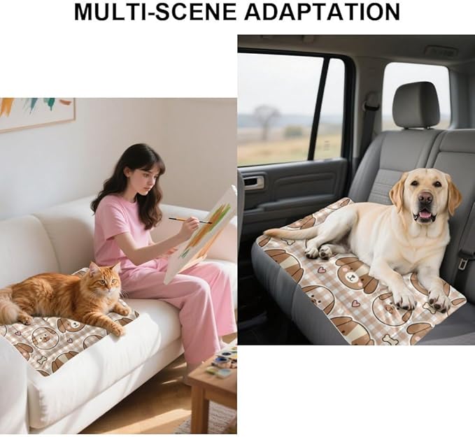 Breathable Cat Beds with Anti-Slip Bottom, Cute Dogs Puppy Supplies Kennel Pad Dog Beds& Furniture Cozy Mat for Under Dog Crate for Indoor& Outdoor Sofa Cars, Machine Washable 24 X 18 Inch
