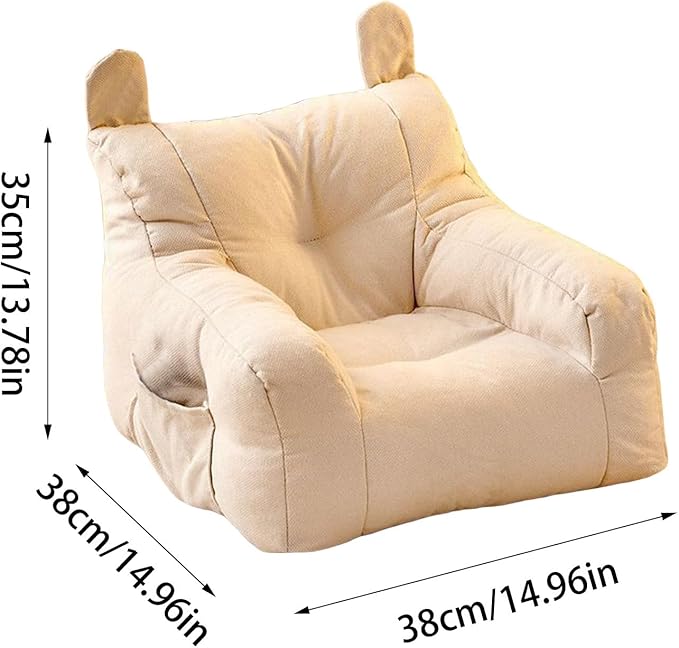 Cute Ear Pet Sofa Bed, Pet Bed Mat, Linen Pet Bed for Small & Medium Dogs and Cats, Soft Washable Pet Furniture Beds Supplies for Dog Kitty (White)