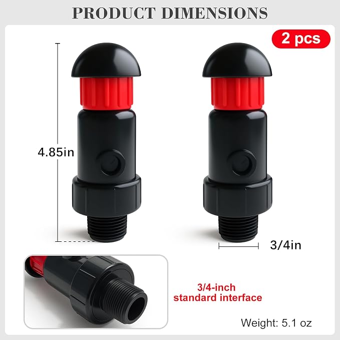 3/4 Inch Automatic Air Vent Valve | NPT Thread Connection | Continuous Venting