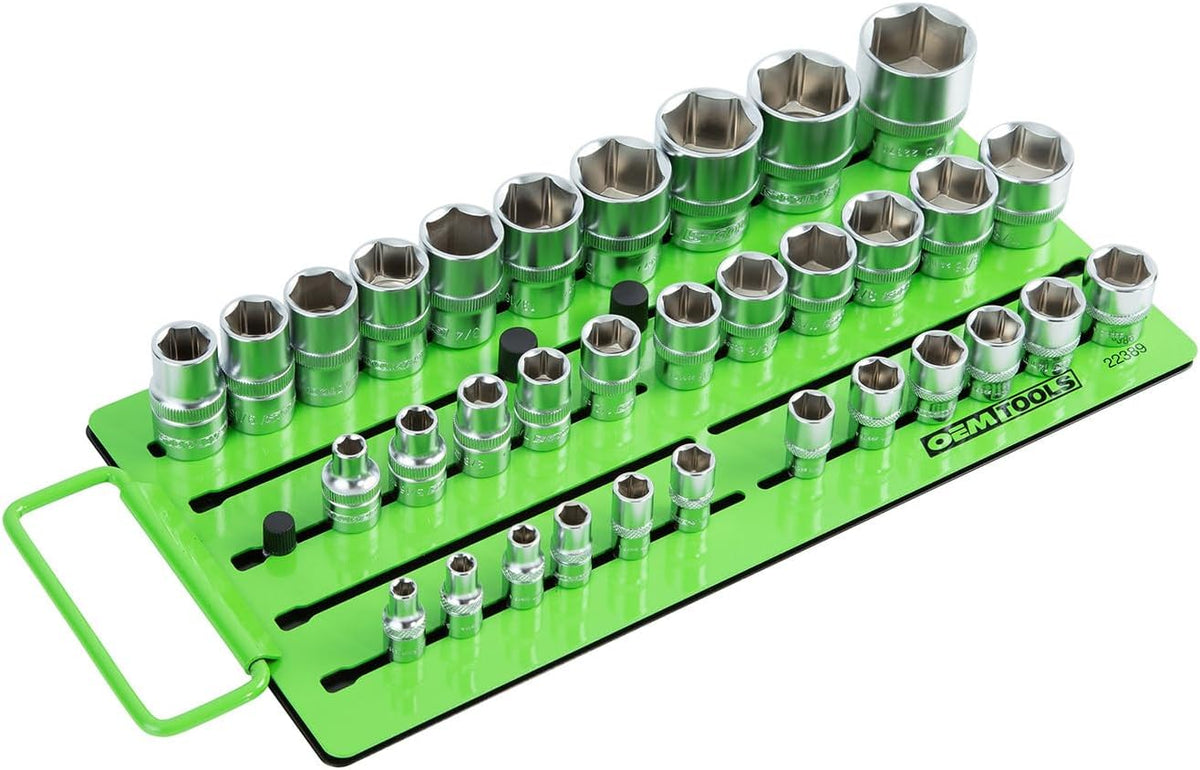OEMTOOLS 22389 Pro Magnetic Socket Tray with Customizable Ratchet Organizer