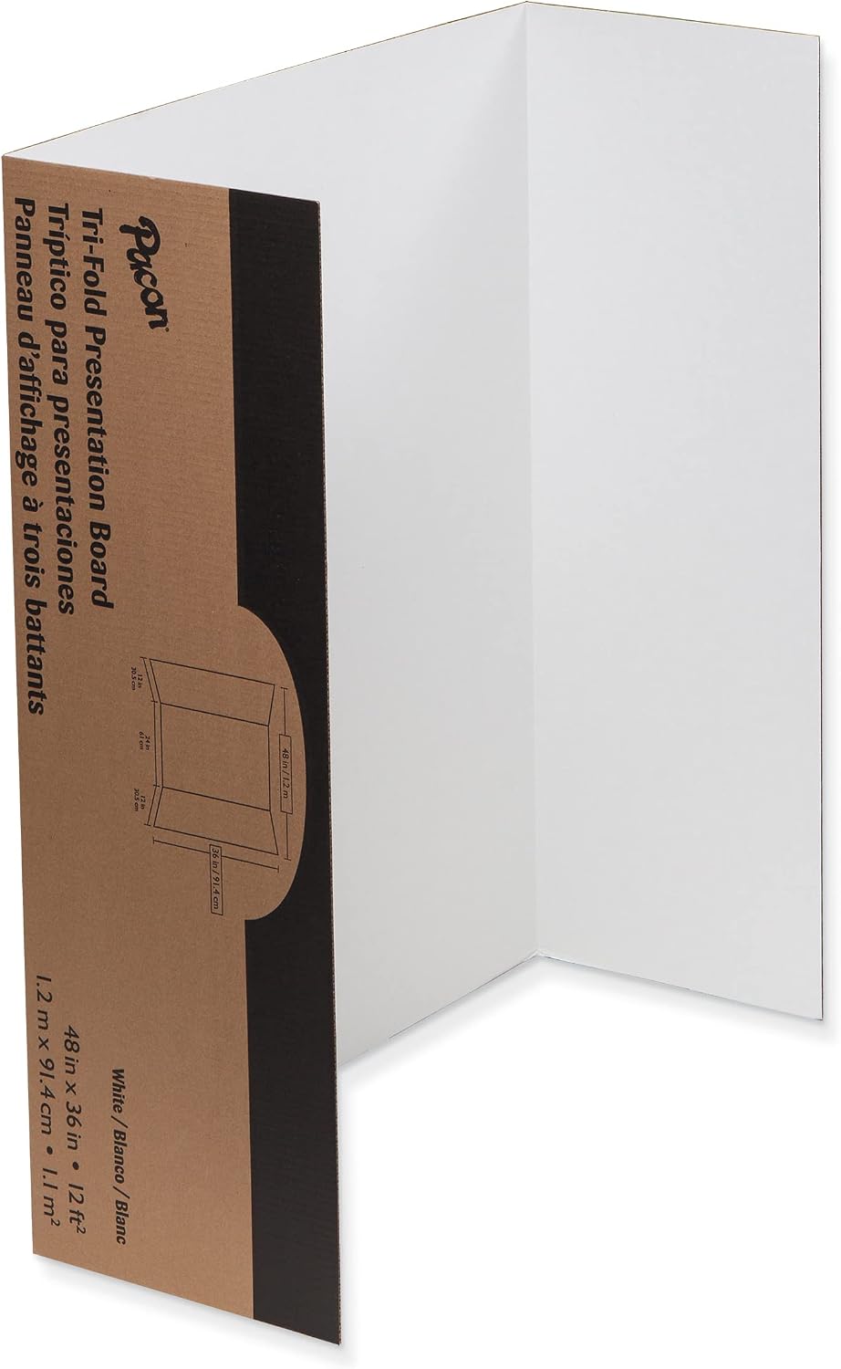 Pacon Presentation Boards, Single Wall, White, 48" x 36", 12 Count