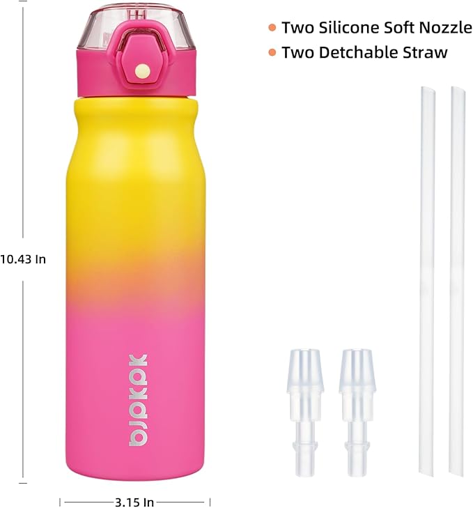 BJPKPK 25 oz Insulated Water Bottle, Stainless Steel Flask | Leak Proof Locking