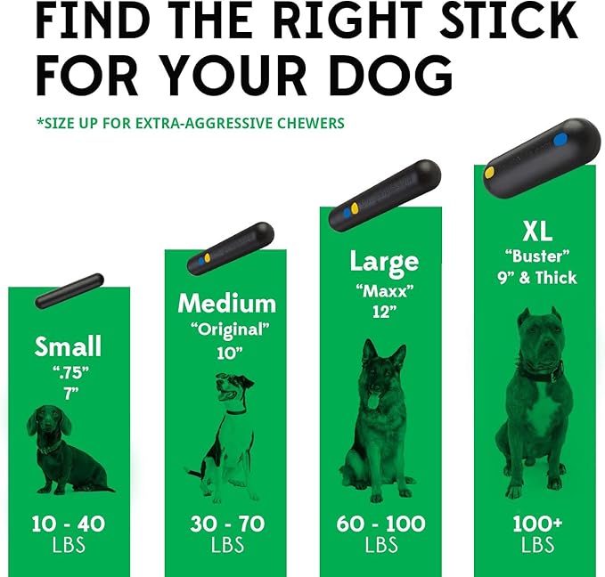 Goughnuts — Dog Toys for Aggressive Chewers | Virtually Indestructible Dog Toy Stick for Small Breeds | Heavy Duty Dog Toy | Green