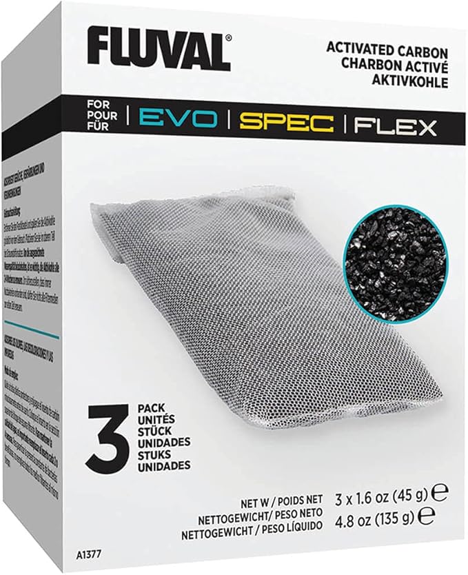 Fluval Spec/Evo/Flex Activated Carbon, Replacement Aquarium Filter Media