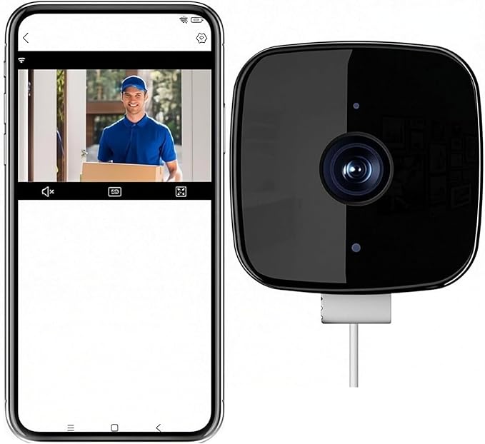 Smart 2K Window Security with Peel-and-Stick Installation, Bluetooth, AI Color Night Vision, 24/7 Continuous Recording for Home Security&Pet Monitoring&Driveway Surveillance (USB)