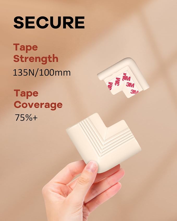 Baby Proofing Corner Guards 8 Pack White, Soft Foam Edge and Corner Protectors