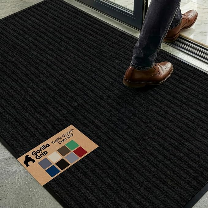 GORILLA GRIP Waterproof Traffic Guard Door Mat, 72x48 Heavy Duty Entryway Floor
