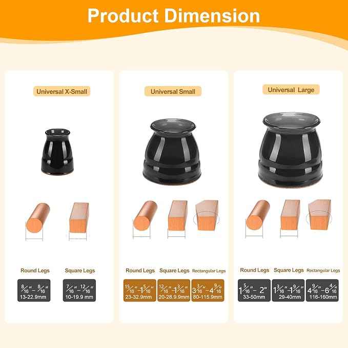 CHUNZEXI 36 Pack Chair Leg Floor Protectors