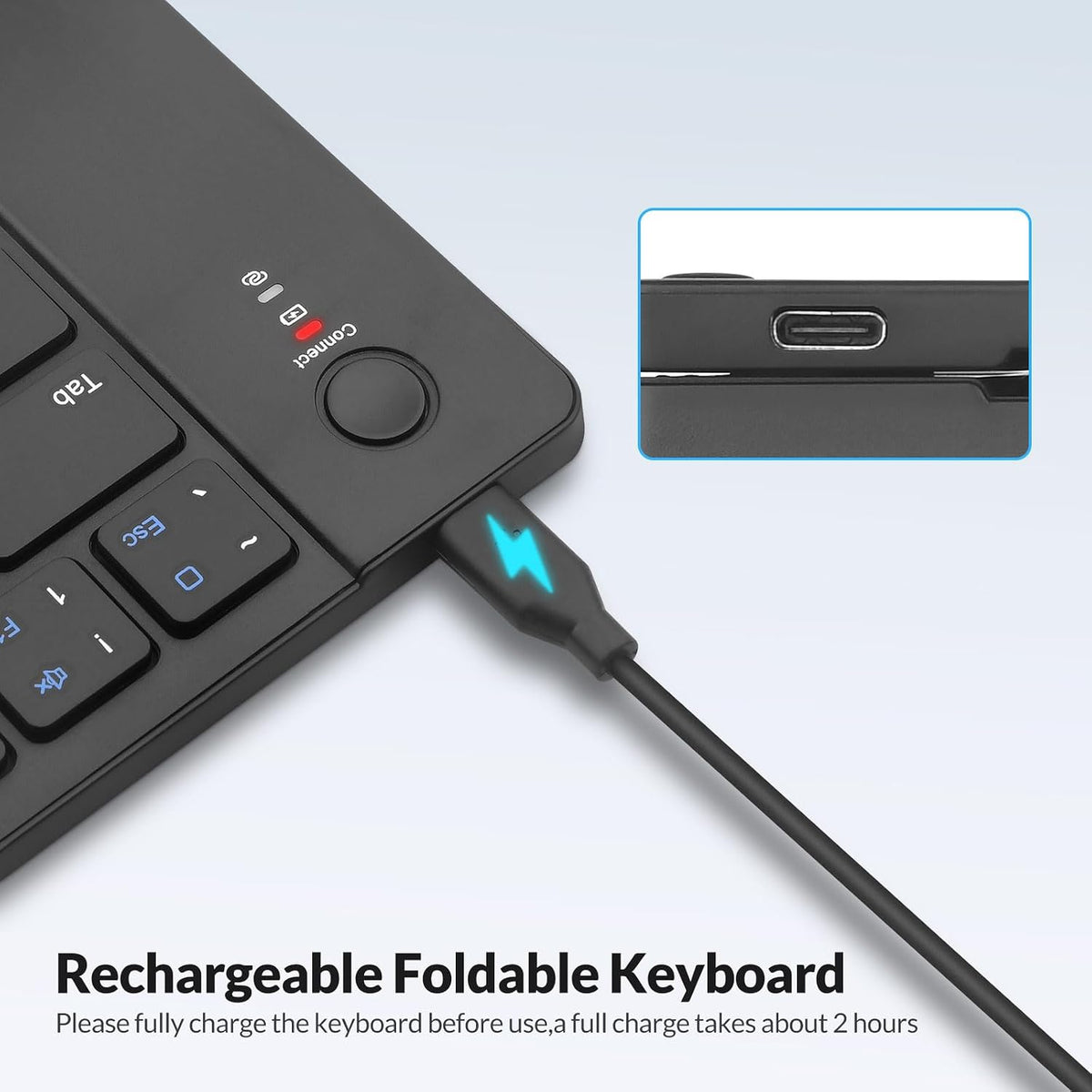 Rii RK808 Foldable Bluetooth Keyboard with Touchpad