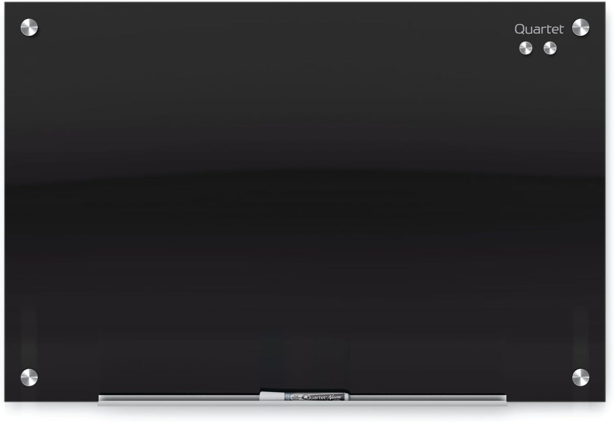 Quartet Magnetic Dry Erase Board, 48" x 36" Glass Whiteboard for Wall, Infinity, Black (G4836B)