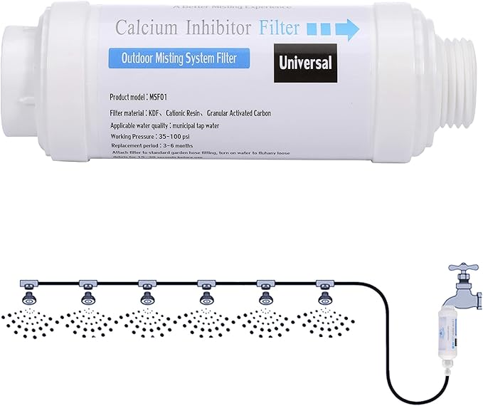 CozyCabin Mist Calcium Inhibitor Filter Outdoor Misting System Filter, Prevent