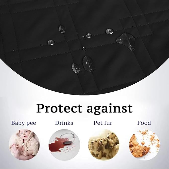 Waterproof Dog Bed Covers for Couch Protection, Water-Resistant Soft Dog Pet Blanket Anti-Slip Dog Blanket for Bed, for Furniture Bed Couch Sofa (Black,96x82inch)