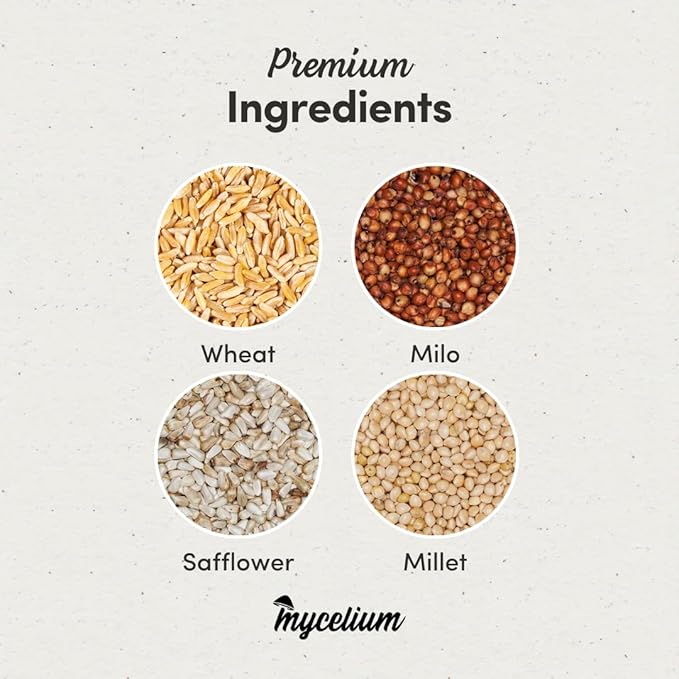 Mycelium Organic Finch & Sparrow Wild Bird Food (5 LB Bag) | Premium Seed Mix for Songbirds | Balanced Energy & Nutrition | Sifted, Low-Waste, Made in USA