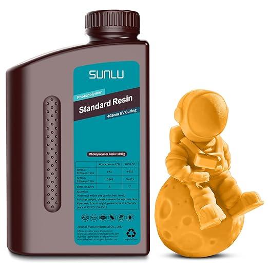 SUNLU 3D Printer Resin 1kg, Fast Curing Standard 3D Resin