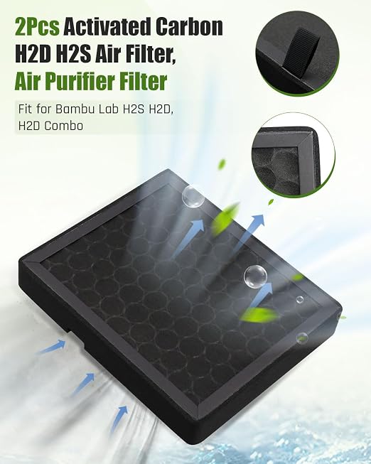 2Pcs Activated Carbon H2D H2S Air Filter Fit