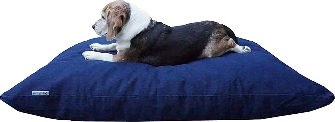 Dogbed4less Shredded Memory Foam Pillow Dog Bed with Waterproof Liner and Machine Washable Cover (Blue Denim, Medium 36"X29")