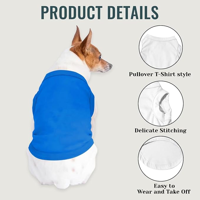 Custom Dog Clothes Shirts for Small Large Dogs Breathable Pet Shirt Customized Image Text Sleeveless Tank Tops for Puppy Cats Customize Pets Apparel Gifts, Blue, XXL