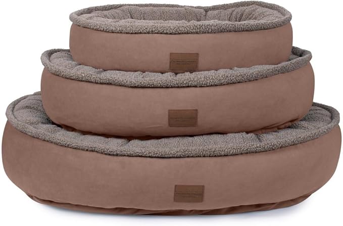 CAROLINA PET COMPANY Microfiber & Tipped Berber Comfy Cup Dog Bed - Chocolate, M