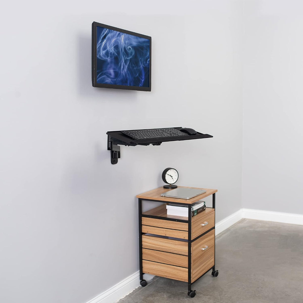 VIVO Single Monitor Wall Mount with Keyboard Tray for 17 to 32 in Screens