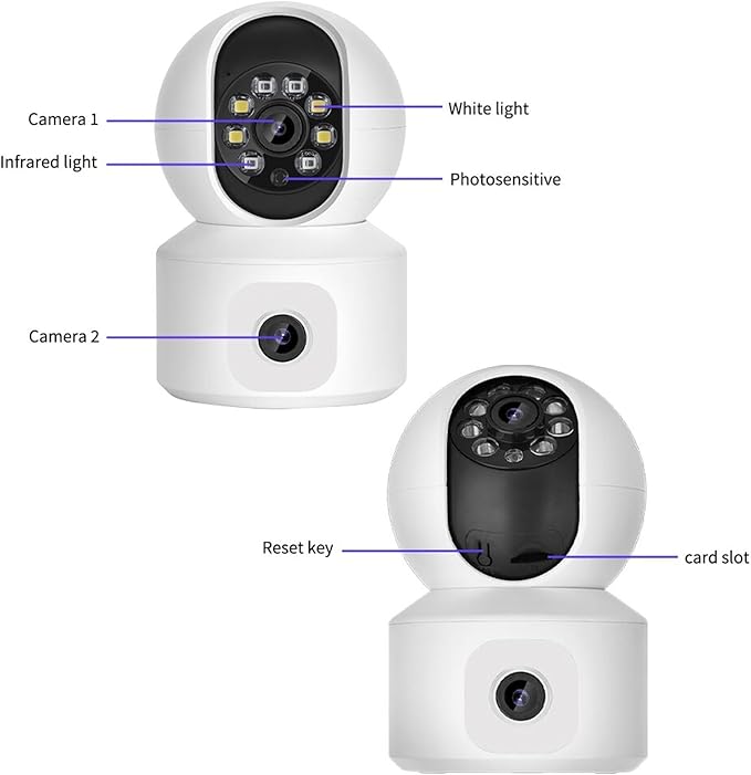 VBESTLIFE Indoor Pan Tilt Smart Security Camera, 2.4GHz WiFi 1080P HD Dog Camera, APP for O KAM Pro, for Home Security, Pet, Older