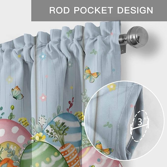 Easter Curtain Valances for Windows, Kitchen Valance Window Treatment, Spring