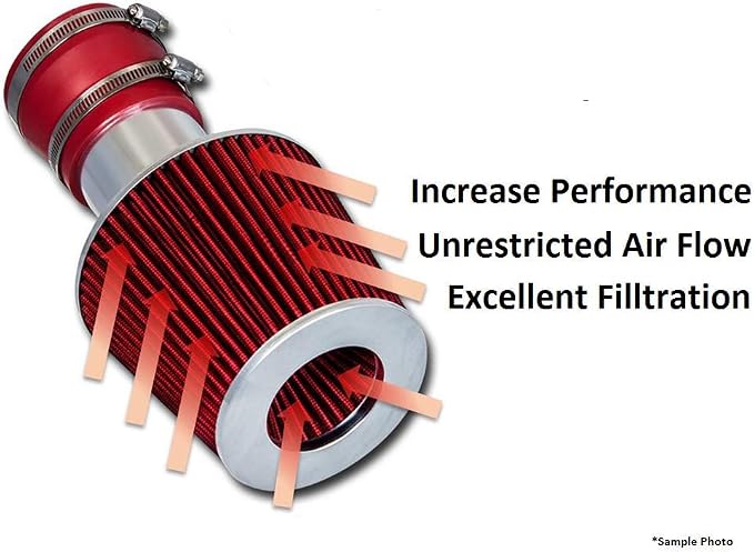 Short Ram Air Intake Kit & Red Filter Combo Compatible