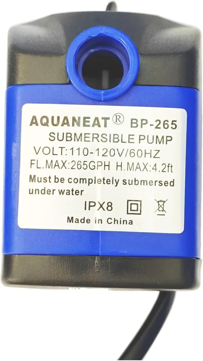 AQUANEAT Small Fountain Pump, 265 GPH Submersible Water Pump