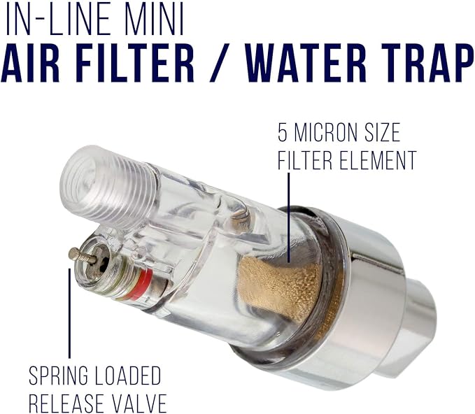 Master Airbrush In-Line Mini Air Filter Water Trap