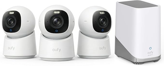 eufy Security Indoor Cam E30 3 Cam-Kit & HomeBase S380 (Bundle)