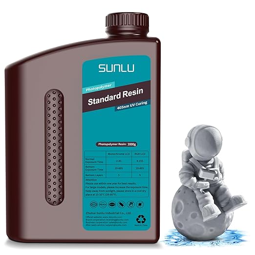 SUNLU 3D Printer Resin 2kg, Fast Curing Standard 3D Resin