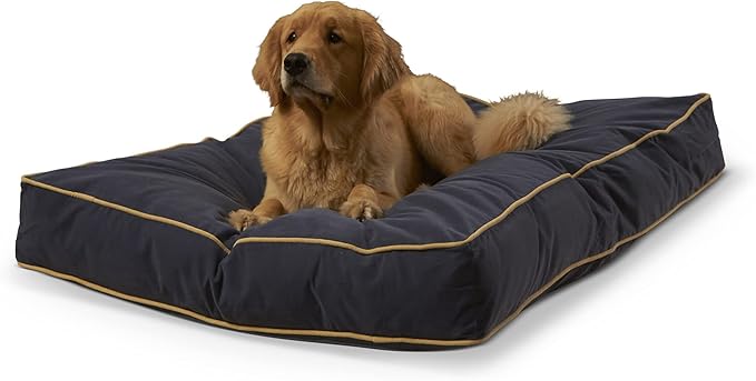 South Pine Porch Buddy Reversible Rectangle Pillow Style Microfiber Dog Bed with Removable, Machine-Washable Cover, Denim, Large (48 in. x 36 in.)