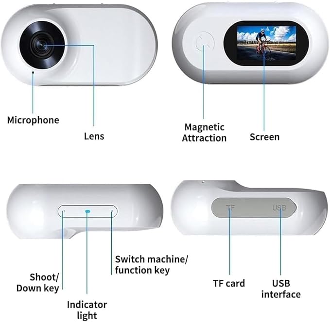 Waterproof Dog Camera 2.0-1080p Pet Action Camera with Real-time Feed, Mini Wireless Cat Camera, Includes 32gb Sd Card for Pets & Dogs Black