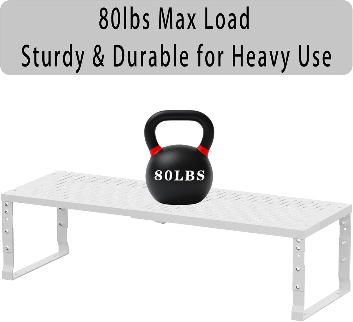 Metal Stackable Expandable Storage Rack, Thickened Steel Adjustable Countertop Space Saving, Heavy-Duty Pantry Storage, Suitable for Kitchens, Cabinet, Sink, Bathrooms, Workshops or Offices