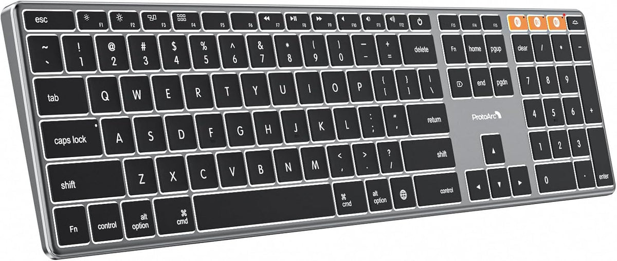 ProtoArc K110-A Backlit Wireless Keyboard for Mac, Aluminum, Space Gray