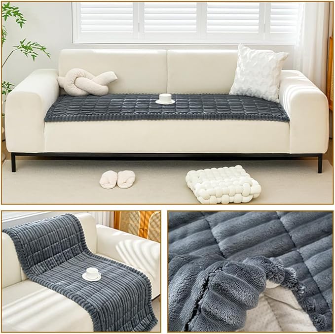 pawstrip Pet Couch Covers for Sofa Washable Dog Couch Cover Protector Anti-Slip Dog Blanket for Couches Fuzzy Couch Cushion Covers Soft Pet Sofa Cover for Furniture Plush Dog Couch Mat
