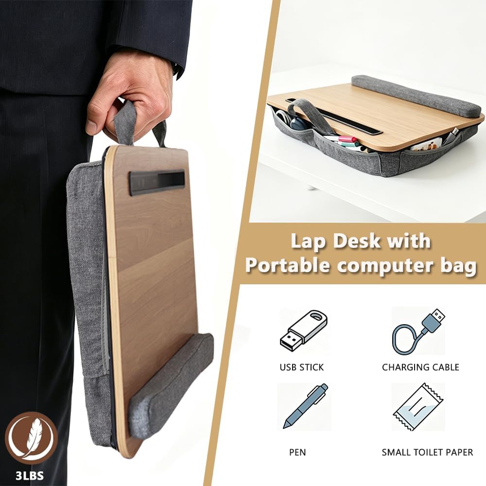 Lap Desk for Bed, Fits 14–17 Inch Laptops
