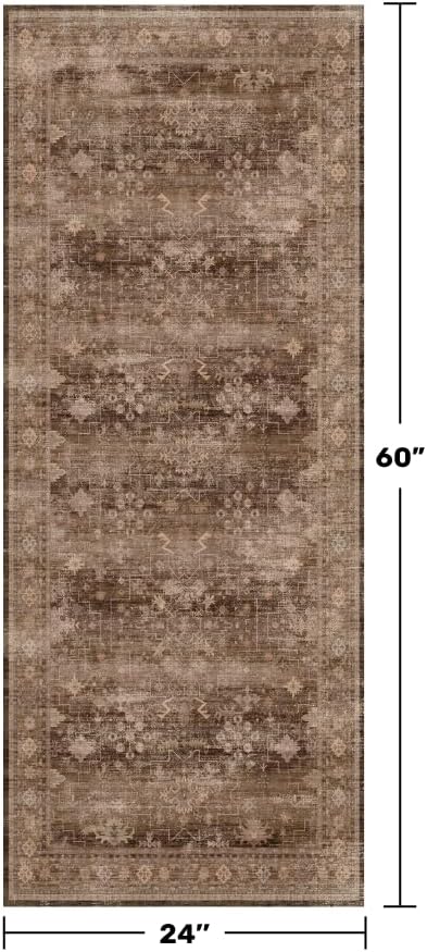 Brown 2x5 Entryway Runner Rugs, Small Runners