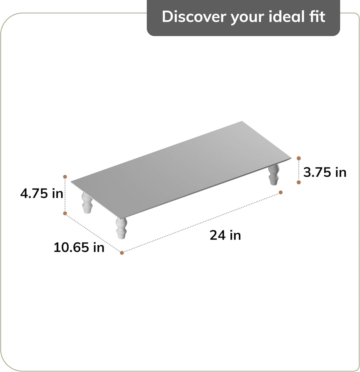 Anji Mountain Monitor Stand for Desk - Desktop Organizer & Laptop Riser, Ergonomic Monitor Riser, Space-Saving, Durable, Easy Assembly & Ideal for Home & Office,White Wash, 24-Inch, Classic