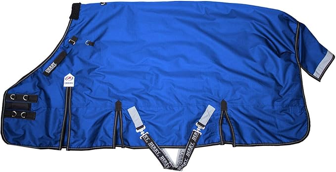 Derby Originals Nordic Tough 1200D Ripstop Waterproof Reflective Winter Horse Turnout Blanket 300g Heavy Weight, Royal Blue, 75"