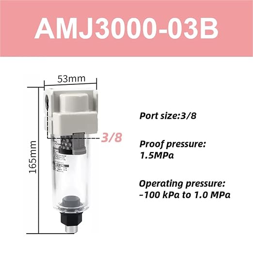 1pc Vacuum Water Droplet Separator Vacuum Pipeline Filter Negative Pressure
