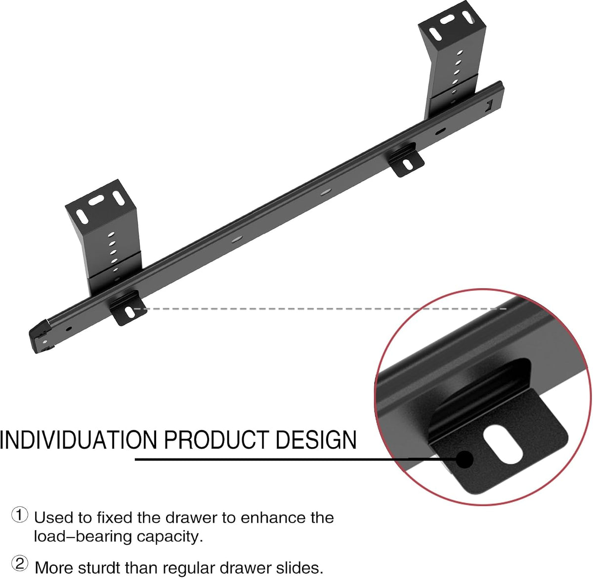 FRMSAET Drawer Slides 12/14/16/18 inch Cabinet Rails Hardware-18 inch Black