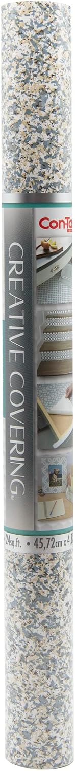 Con-Tact Brand Creative Covering, Self-Adhesive Shelf Liner, Multi-Purpose Vinyl Roll, Easy to Use and Apply, 18'' x 16', Granite