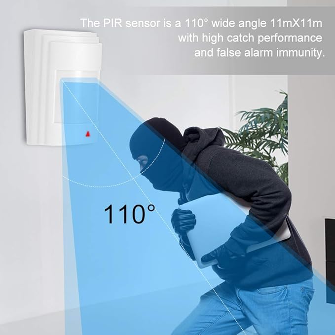 Pet Immune Wired Alarm with Infrared Motion Sensor Dual Infrared Detector Immune with Anti Tamper Alarm Function Suitable for pet Owners who Need Detection