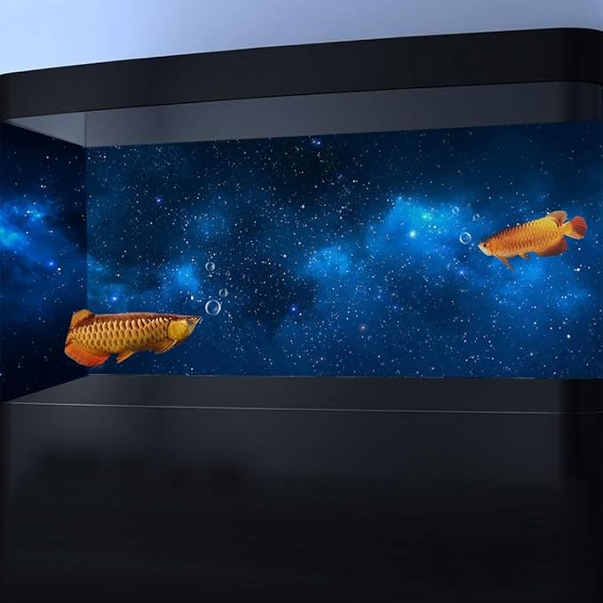 60X24IN Starry Aquarium Background, Art Starry Fish Tank Decorations Background, with 8 EVA Double-Sided Tape