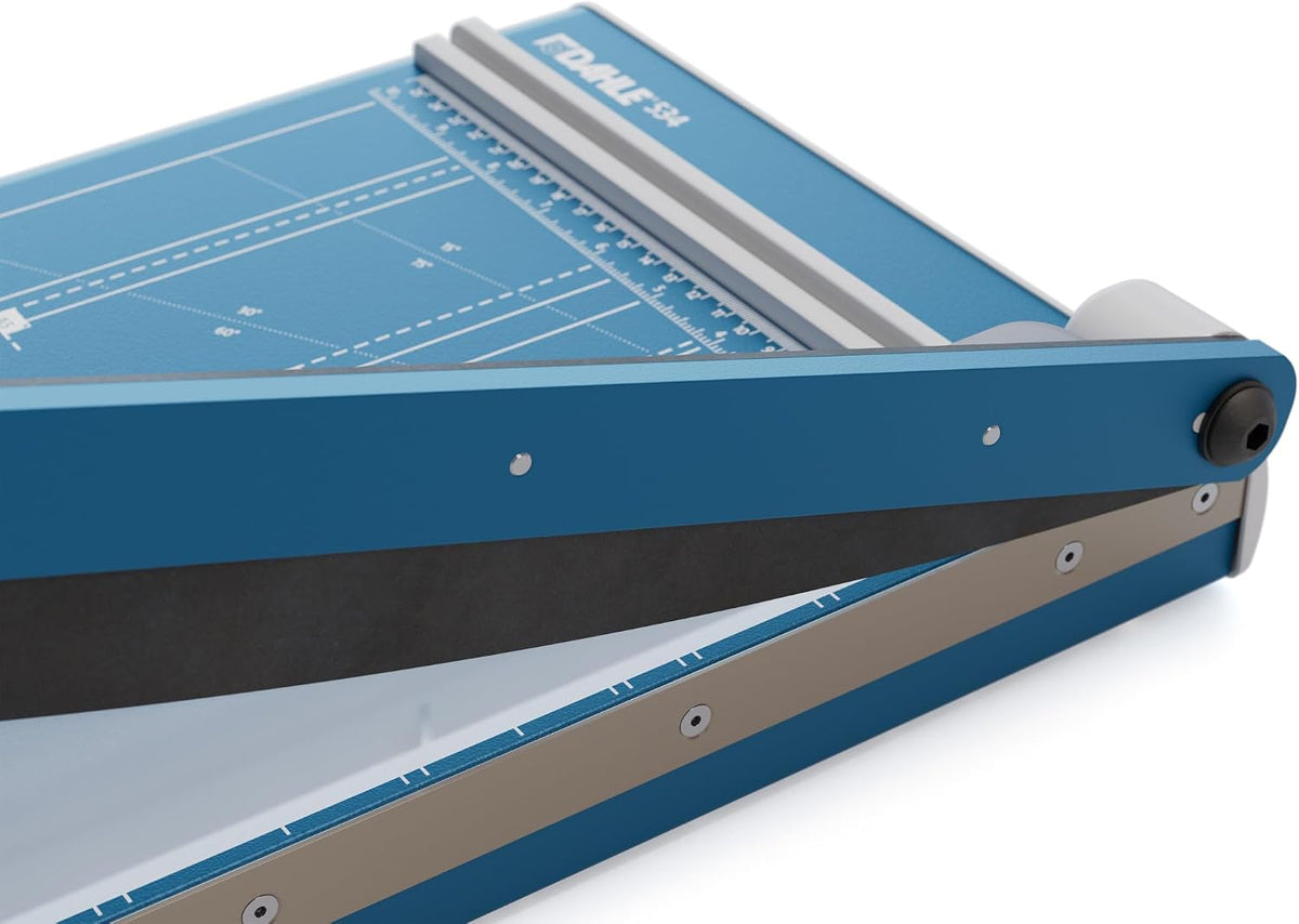 Dahle 534 Professional Guillotine Trimmer, 18" Cut Length, 15 Sheet Capacity, Self-Sharpening, Manual Clamp, German Engineered Paper Cutter