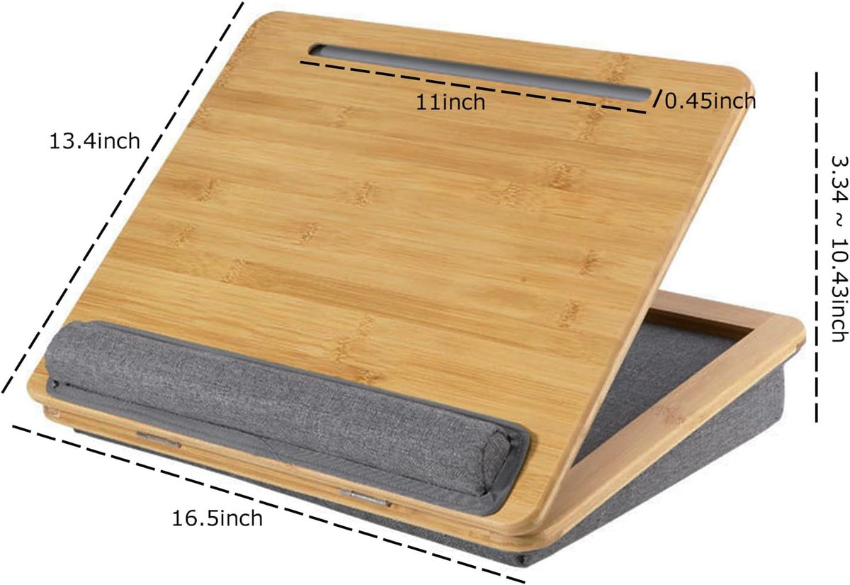 Adjustable Lap Desk for Laptop with Cushion Tablet Phone Holder