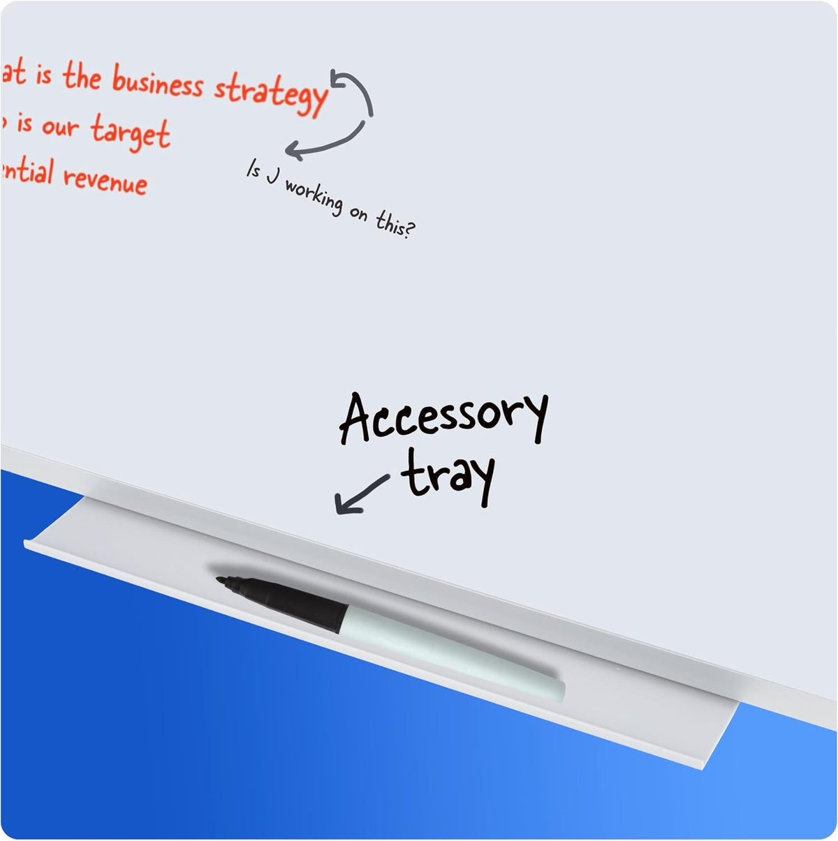 Mead Dry Erase Board 48" x 36" Non-Magnetic Whiteboard For Wall, 4' x 3', White/Silver (85357N)