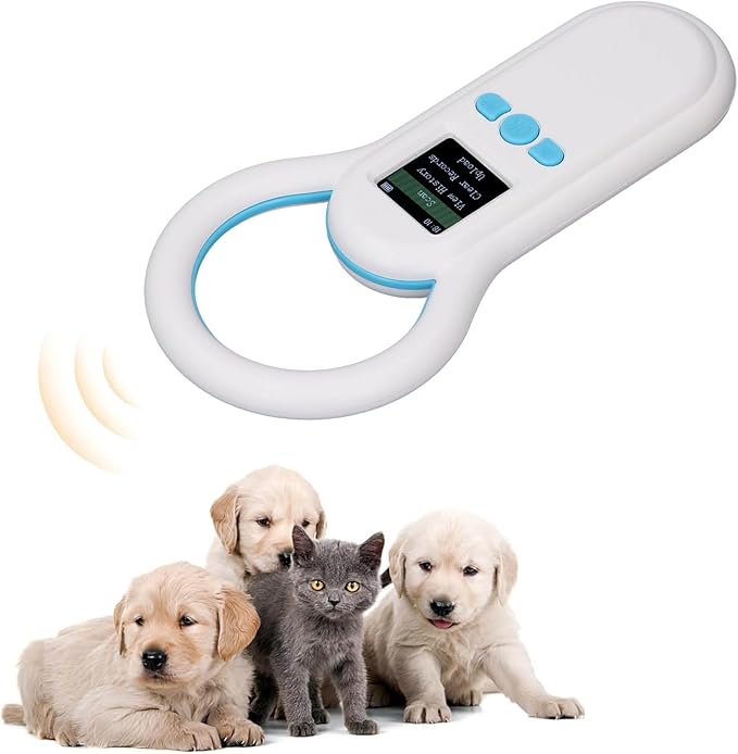Pet Microchip Scanner, 134.2Khz USB2.0 Bluetooth 5.0 Animal Chip ID Tag Scanner Reader with 1.44 Inch TFT Screen & 500 Data Storage, for ISO 11784/11785 FDX B and ID64