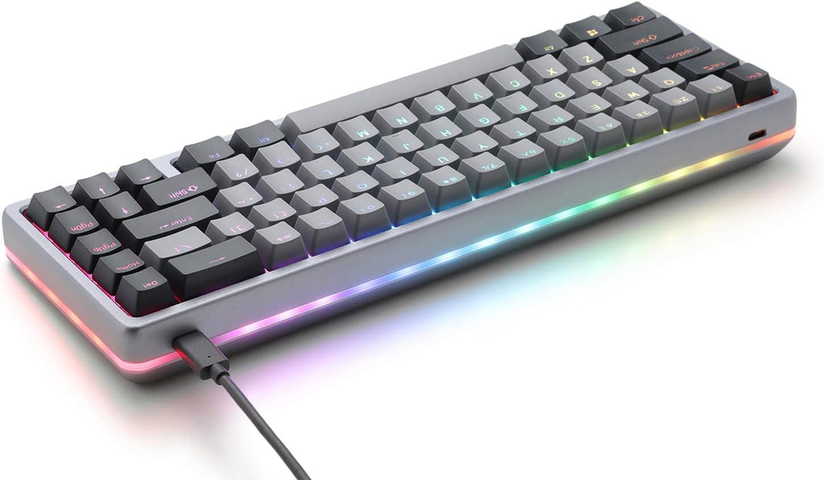 DROP ALT High-Profile Mechanical Keyboard — 65% (67 Key) Gaming Keyboard, Hot-Swap Switches, Programmable Macros, RGB LED Backlighting, USB-C, Doubleshot PBT, Aluminum Frame (Cherry MX Brown, Gray)